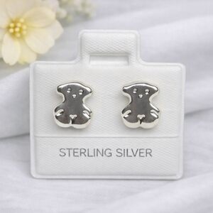 Tous Teddy Bear Stud Earrings Designer-Inspired 925 Mexican Sterling Silver